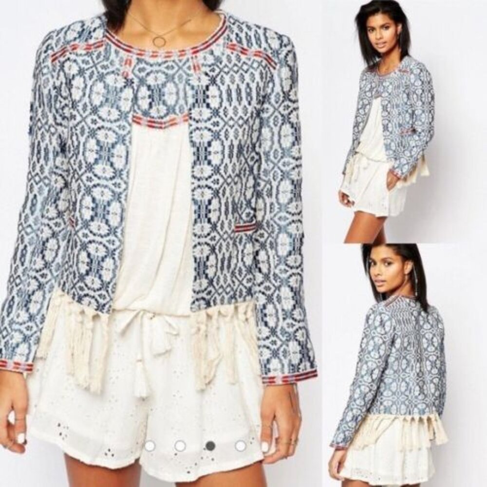 Tularosa Santa Fe Blue Fringe Jacket- Size M